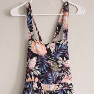 floral overall style romper